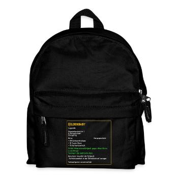 Legendaeres Heldenbaby Legendaer Baby Held PC Zock - Kinder Rucksack - Schwarz - Vorne
