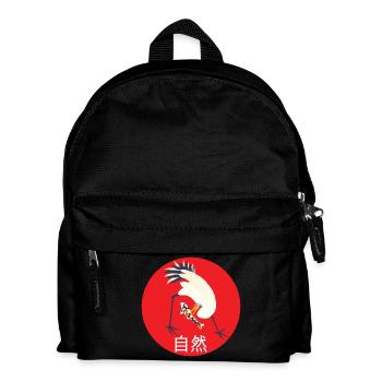 Japan Kranich und Koi - Kinder Rucksack - Schwarz - Vorne