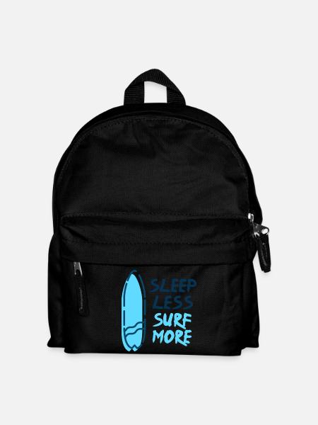 Surf - Sleep Less Surf More - Kinder Rucksack - Schwarz