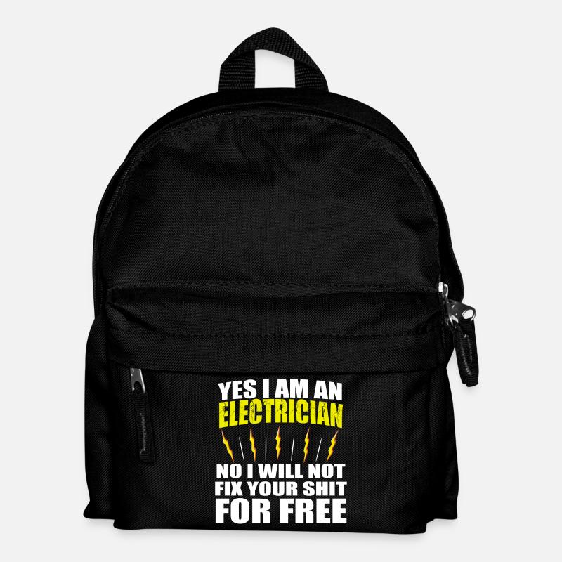 Funny electrician sayings gift - Kids' Backpack - black