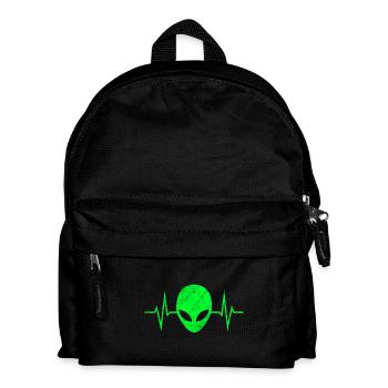 Alien Alien Head Alien Heartbeat Pulse ECG - Kids' Backpack - black - Front