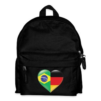 Coeur drapeau Brésil Samba Allemagne cadeau - Sac à dos Enfant - noir - Devant