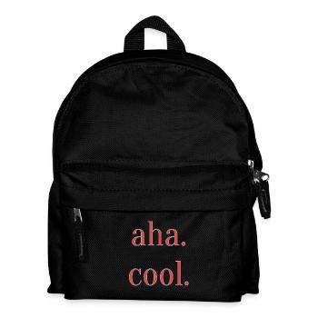 "Aha. Cool." Print Gift Leisure Saying - Kids' Backpack - black - Front