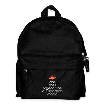 un dos tres Sombrero Song Text Shirt - Kinder Rucksack - Schwarz - Vorne