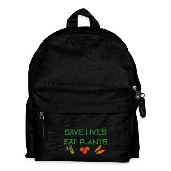 Vegan vegetarian animal welfare gift idea - Kids' Backpack - black - Front