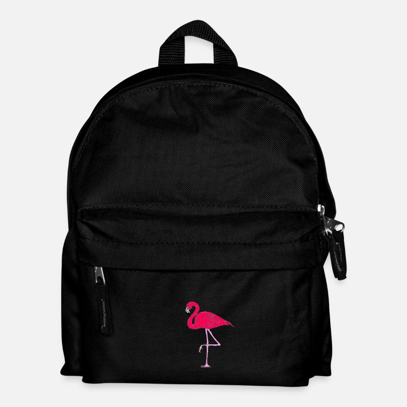 Pink Flamingo - Kinder Rucksack - Schwarz