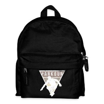 Parkour Freerunning Hobby urban Sportler Geschenk - Kinder Rucksack - Schwarz - Vorne