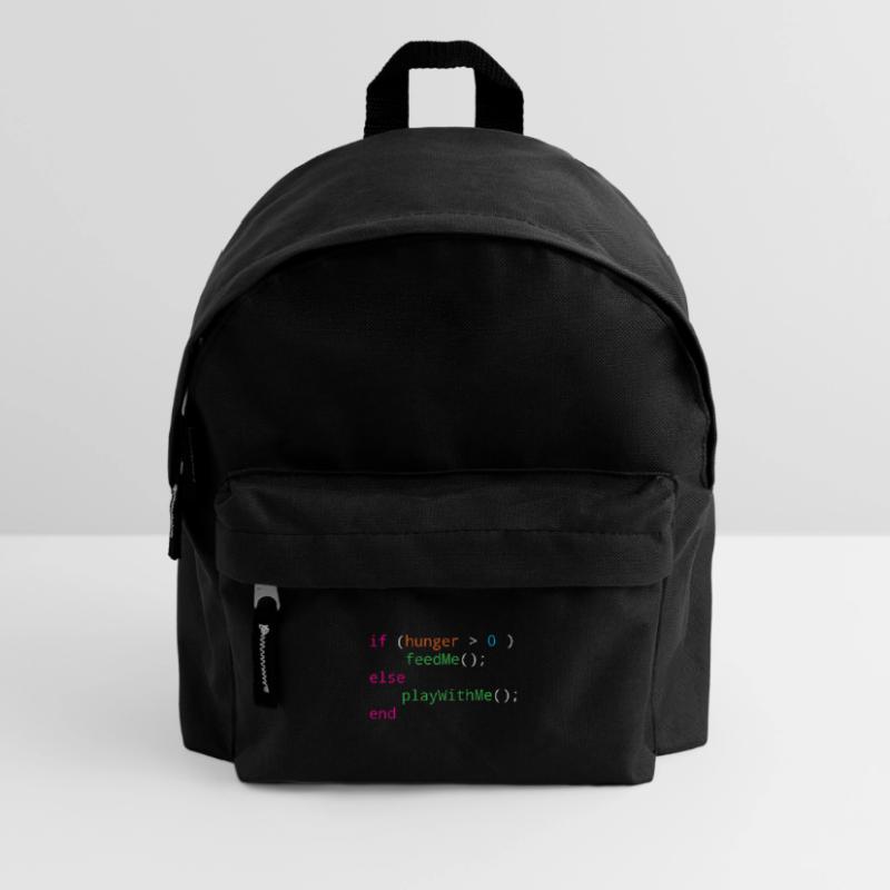 Programmierer Quellcode Hunger oder Spielen Kinder Rucksack