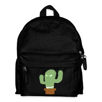 Wütender Kaktus Kämpfer - Kinder Rucksack - Schwarz - Vorne