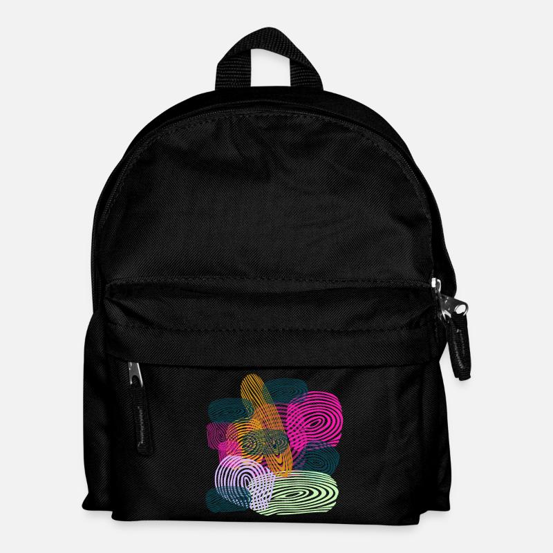 Empreintes Digitales Courbes Abstraites - Sac à dos Enfant - noir