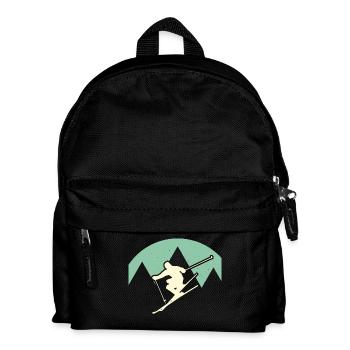 Skifahrer - Kinder Rucksack - Schwarz - Vorne