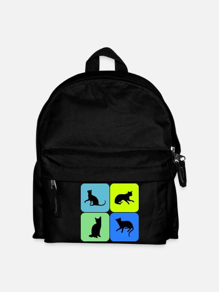 Cat Cat Cat Cat Cat Cat, Gift - Kids' Backpack - black