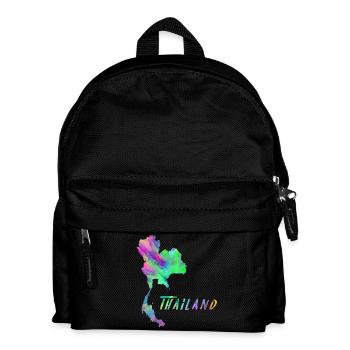 Thailand Landkarte im farbenfrohen Design Geschenk - Kinder Rucksack - Schwarz - Vorne