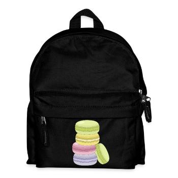 Zuckersüße, bunte Macarons - Kinder Rucksack - Schwarz - Vorne