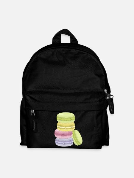 Zuckersüße, bunte Macarons - Kinder Rucksack - Schwarz