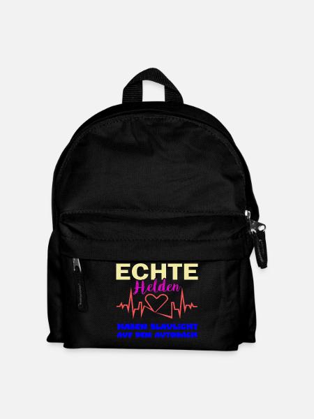 real heroes have blue light on the roof - Kids' Backpack - black