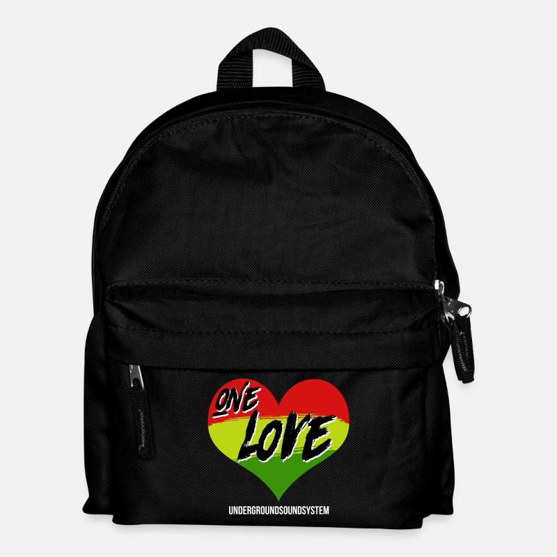 One Love Graffiti Herz Rainbow - Kinder Rucksack - Schwarz
