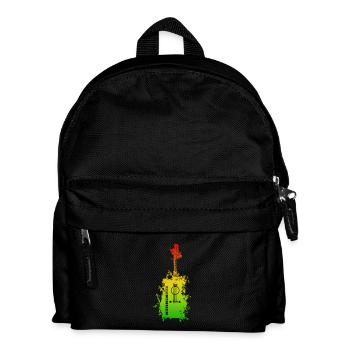 Rainbow Splatter Guitar - Kids' Backpack - black - Front
