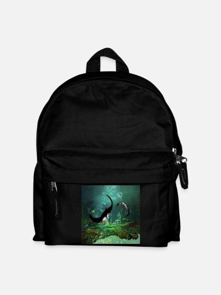 Erstaunliche Strahldecke auf dem niedrigen Wasser - Kinder Rucksack - Schwarz