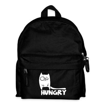 Lustige Katze hungrige Katzen - Kinder Rucksack - Schwarz - Vorne