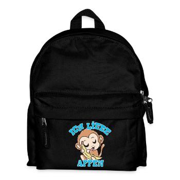 Affen - Kinder Rucksack - Schwarz - Vorne