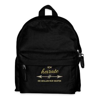 Heirat Heiraten Verlobung Hochzeit Lustiger Spruch - Kinder Rucksack - Schwarz - Vorne