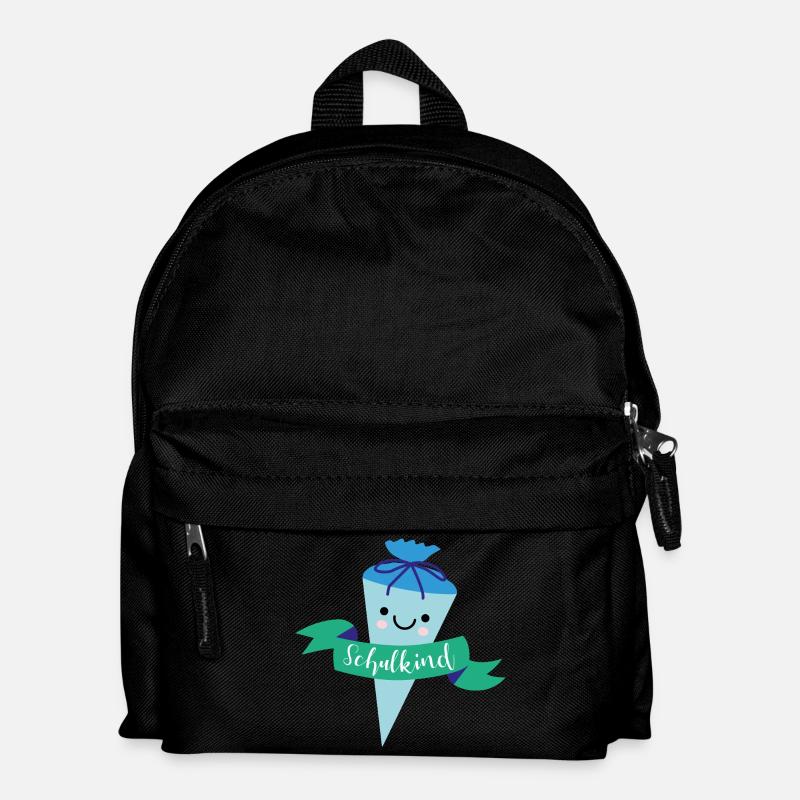 Schultüte in blau - Kinder Rucksack - Schwarz