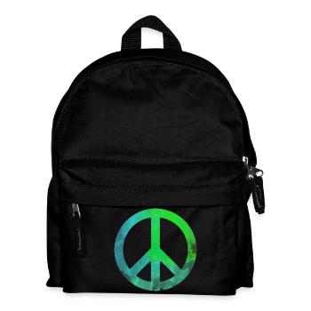 Symbole de cadeau coloré aquarelle paix bleu bleu - Sac à dos Enfant - noir - Devant