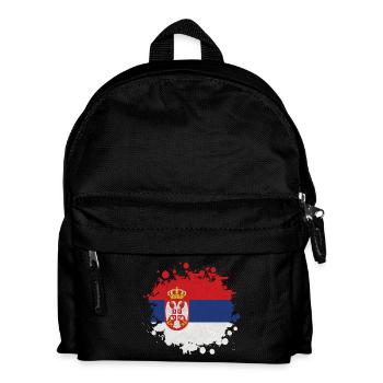 Serbien Klecks / Geschenk Belgrad Balkan Flagge - Kinder Rucksack - Schwarz - Vorne