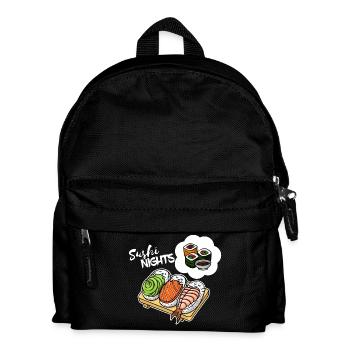 Sushi Avocado Salmon Sleeping Dream Funny Food - Kids' Backpack - black - Front