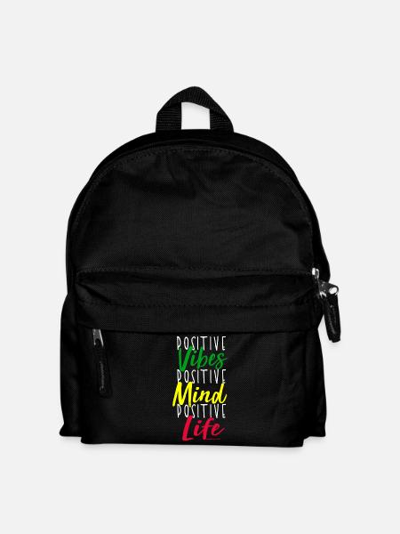Positive Vibes Mindset Motif - Kids' Backpack - black