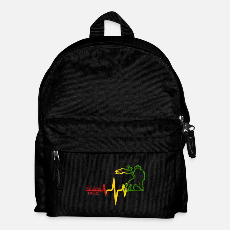 Reggae Lion Rhythm Icon - Kids' Backpack - black
