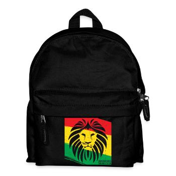 Löwe im Rasta Stil - Kinder Rucksack - Schwarz - Vorne