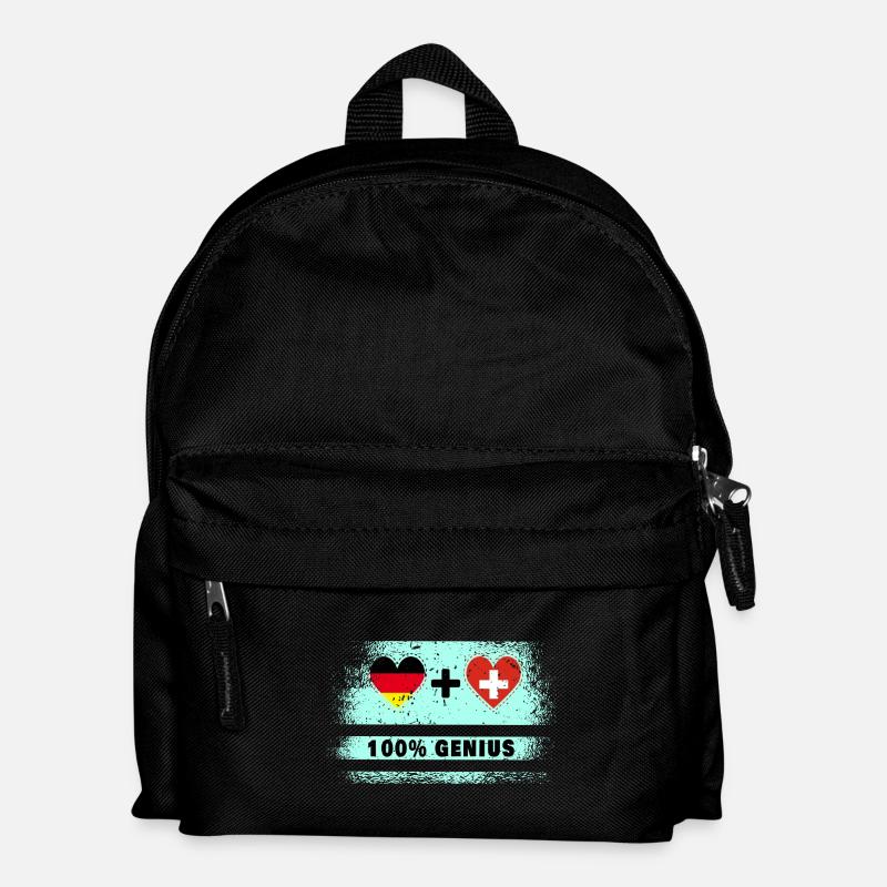 Deutschland und Schweiz 100% genial / Geschenk - Kinder Rucksack - Schwarz
