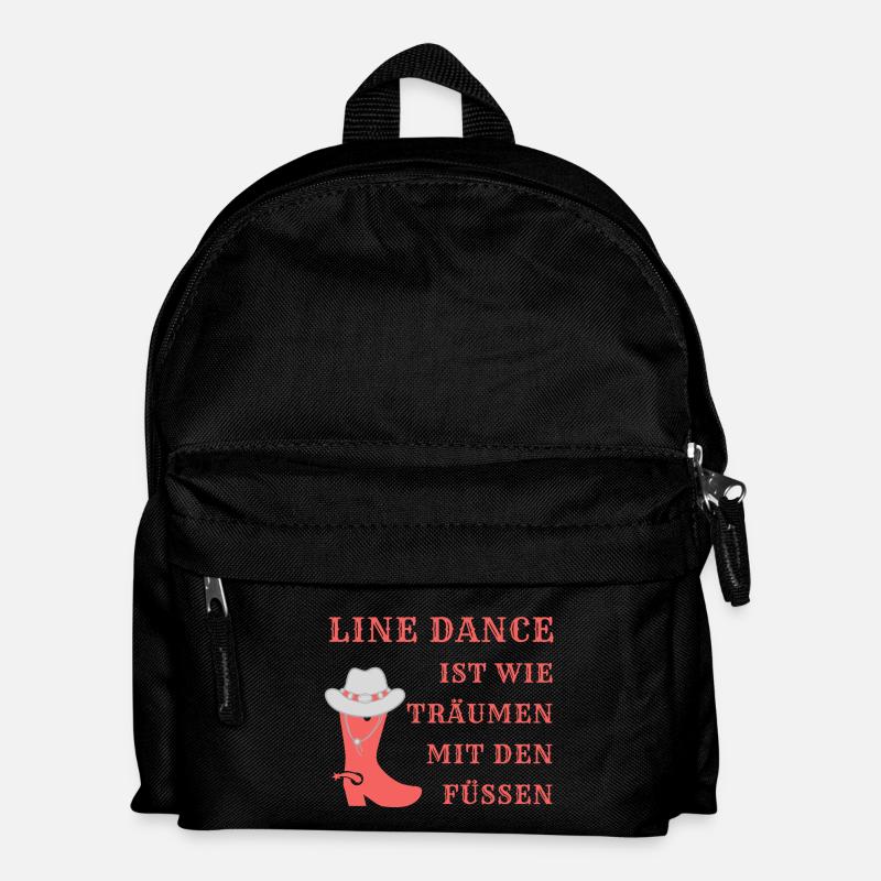 Motto: Line Dance ist wie Träumen mit den Füßen - Kinder Rucksack - Schwarz