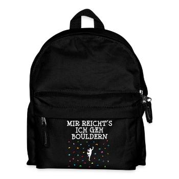 Bouldern Klettern Lustig Spruch Kletterwand Lustig - Kinder Rucksack - Schwarz - Vorne