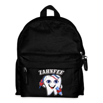 Zahnarzt Zahnarzthelferin praxis Zahnheld Zahnfee - Kinder Rucksack - Schwarz - Vorne