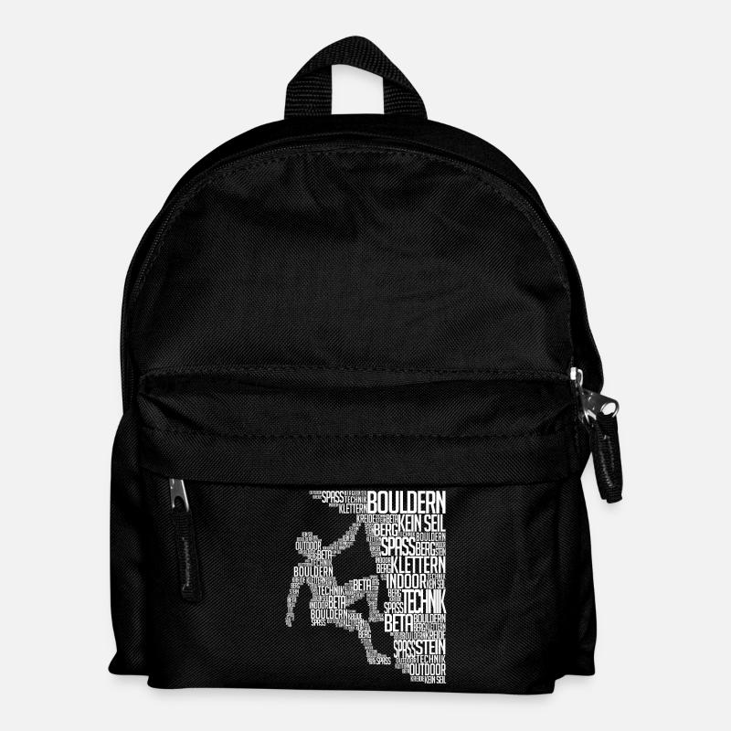 Bergsteiger Boulder Kletterer Klettern Felswand - Kinder Rucksack - Schwarz