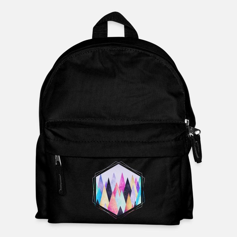 Hipster Dreieck (Geometrie) Abstrakte Berge Design - Kinder Rucksack - Schwarz