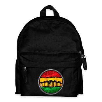 African sunset with reggae motif - Kids' Backpack - black - Front