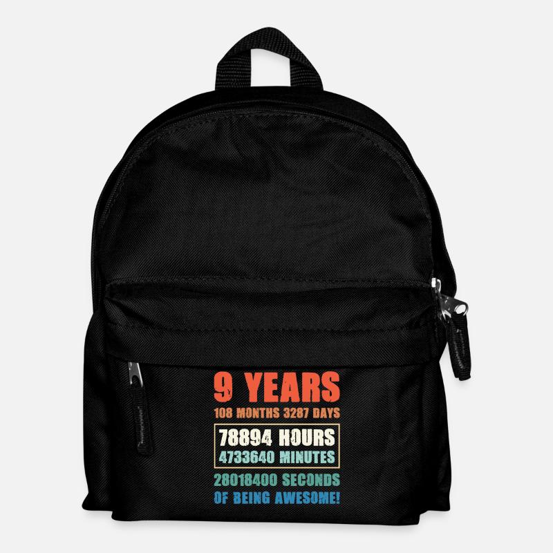 9. Jahre Geburtstag Geburtstagsfeier Geburt Fest - Kinder Rucksack - Schwarz
