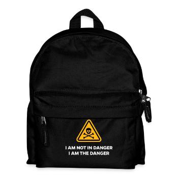 Gefahr Gefährlich Lustig Sprüche Witzig Humorvoll - Kinder Rucksack - Schwarz - Vorne