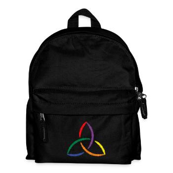 Keltisches Symbol Triquetra Regenbogen - Kinder Rucksack - Schwarz - Vorne
