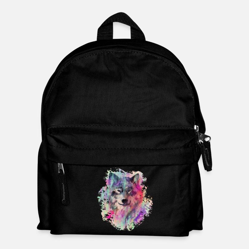 Wolf dans le Nord Colour version - Sac à dos Enfant - noir