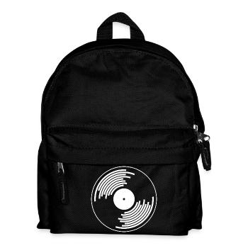 vinyl platten schallplatte hip hop tape dj deejay - Kinder Rucksack - Schwarz - Vorne
