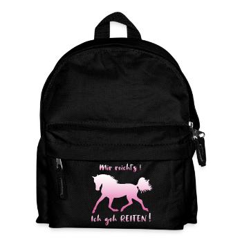 That's enough for me, I go riding horses saying funny - Kids' Backpack - black - Front