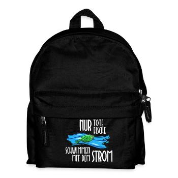 Dead Fish Stream Mainstream Funny Sayings Humor - Sac à dos Enfant - noir - Devant