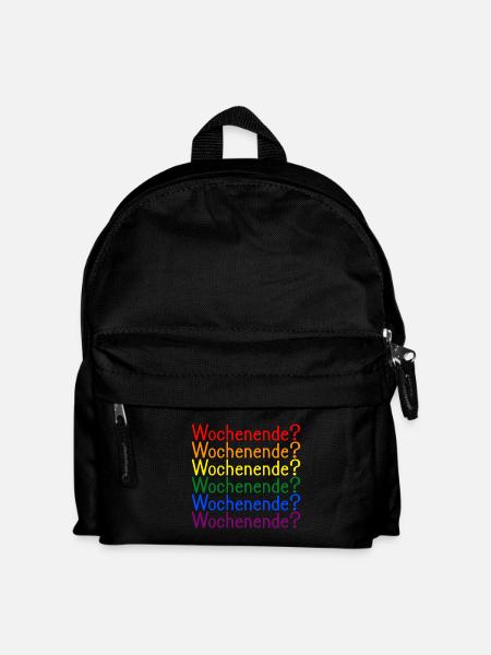 Wochenende Regenbogen LGBT - Kinder Rucksack - Schwarz