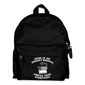 Projektmanager Organisation Projekt Lustig Sprüche - Kinder Rucksack - Schwarz - Vorne