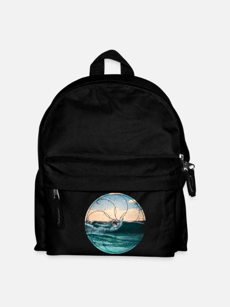 Surfer - Kinder Rucksack - Schwarz